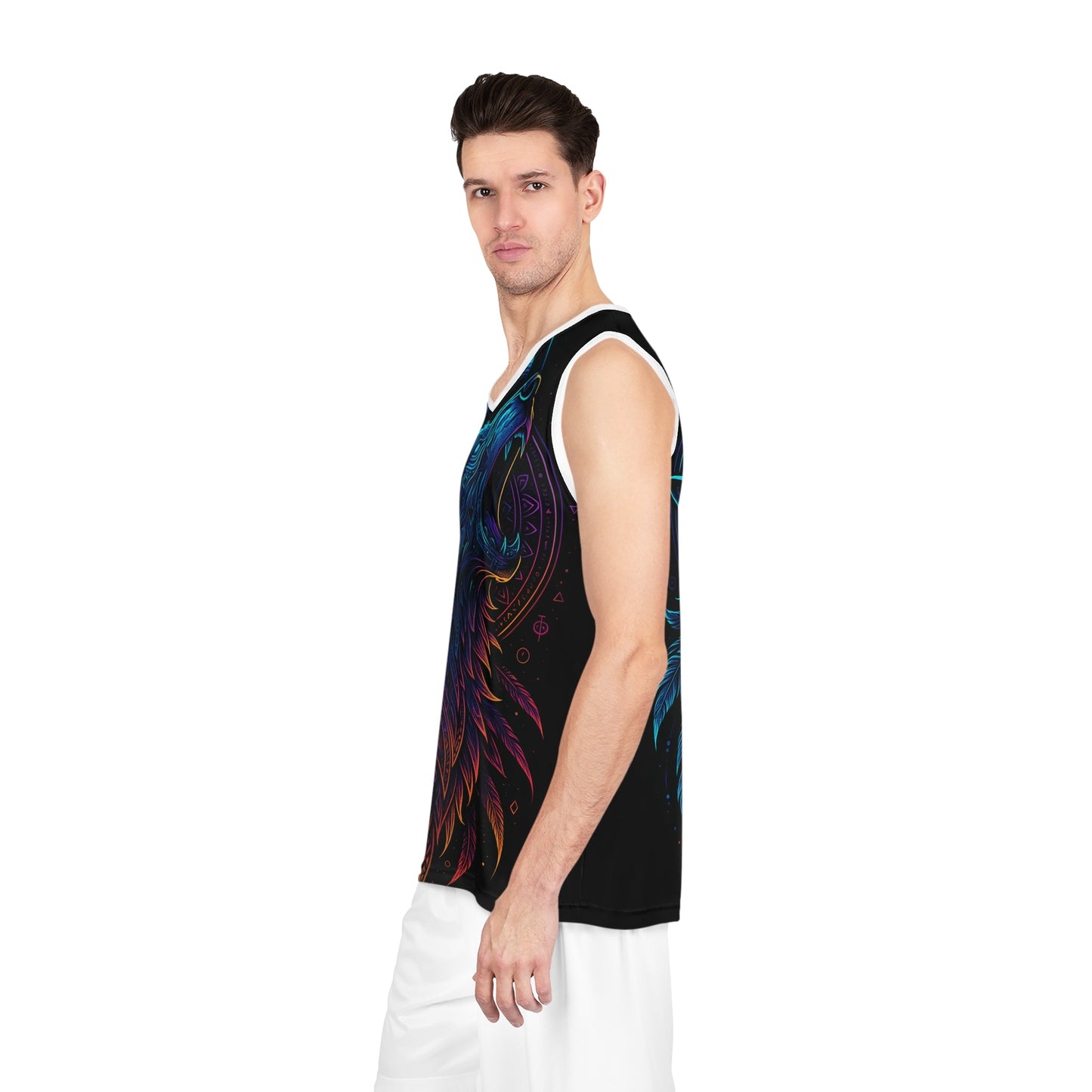 Wolf Howling Basketball Jersey, AOP Sportswear, Unique Athletic Wear, Gift for Wolves Lovers, Cool Hoodie Alternative Printify