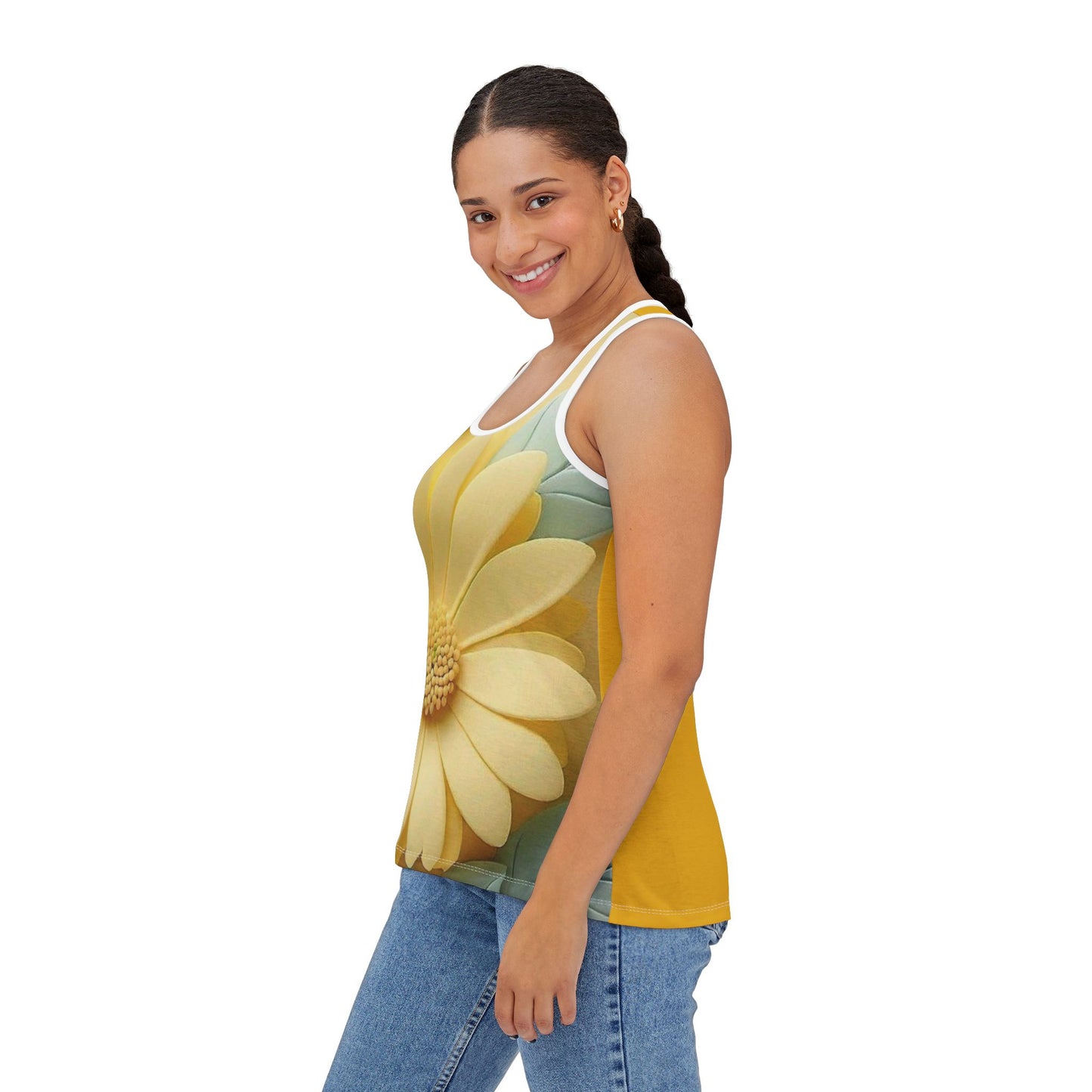 Bright Floral Women's Tank Top, Summer Apparel, Boho Style, Fitness Top, Casual Wear, Spring Fashion, Gift for Her - M/S TMC India