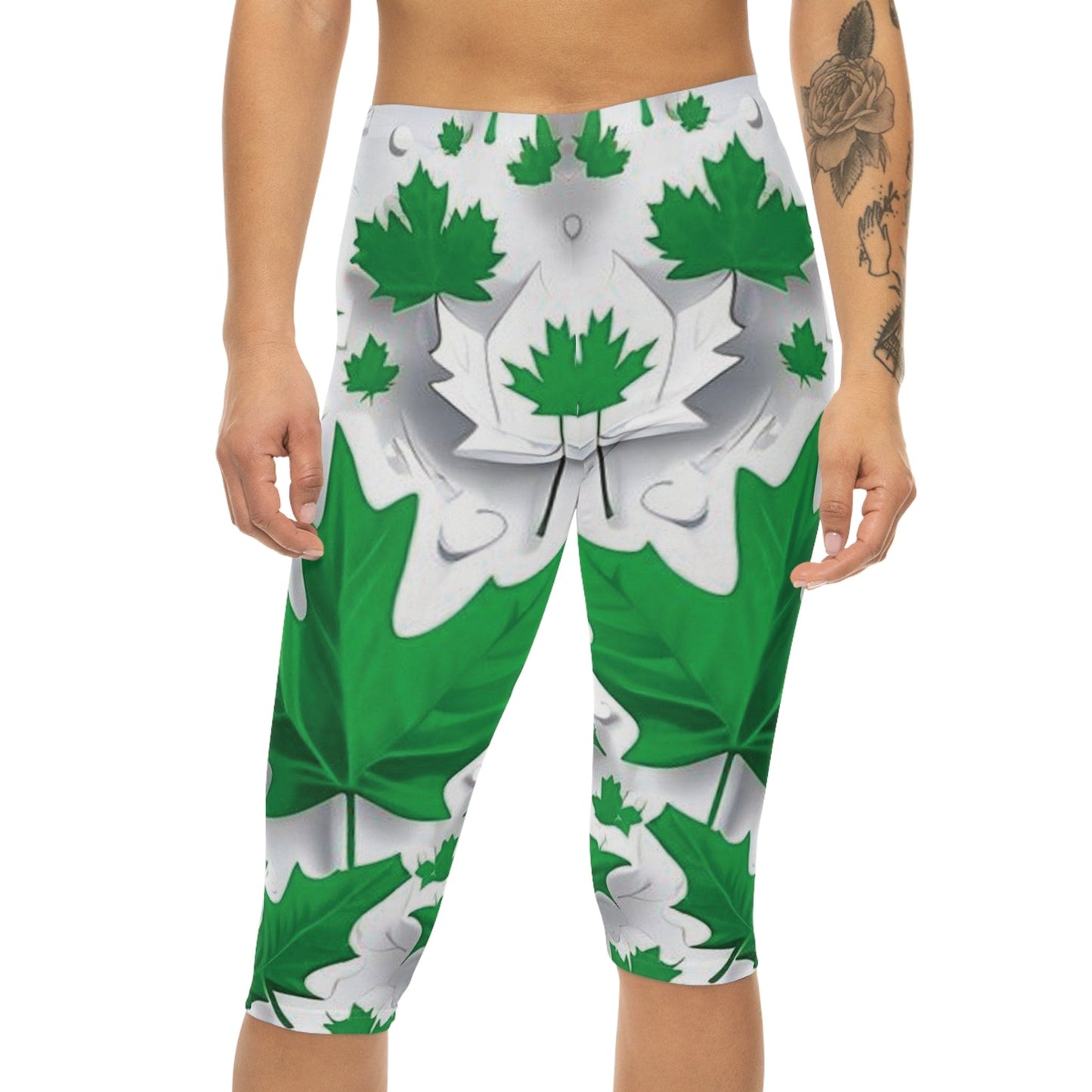 Stylish Women’s Capri Leggings, Floral Pattern, Perfect for Yoga, Fitness, Casual Wear, Gifts for Her, Summer Fashion - M/S TMC India