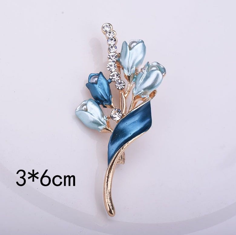 Gorgeous Tulip Flower Brooch, Rustic Style, Small Bouquet, Exquisite Brooch, High-end Feel, Anti Glare Collar Pin Brooch, Clothing Accessories - M/S TMC India