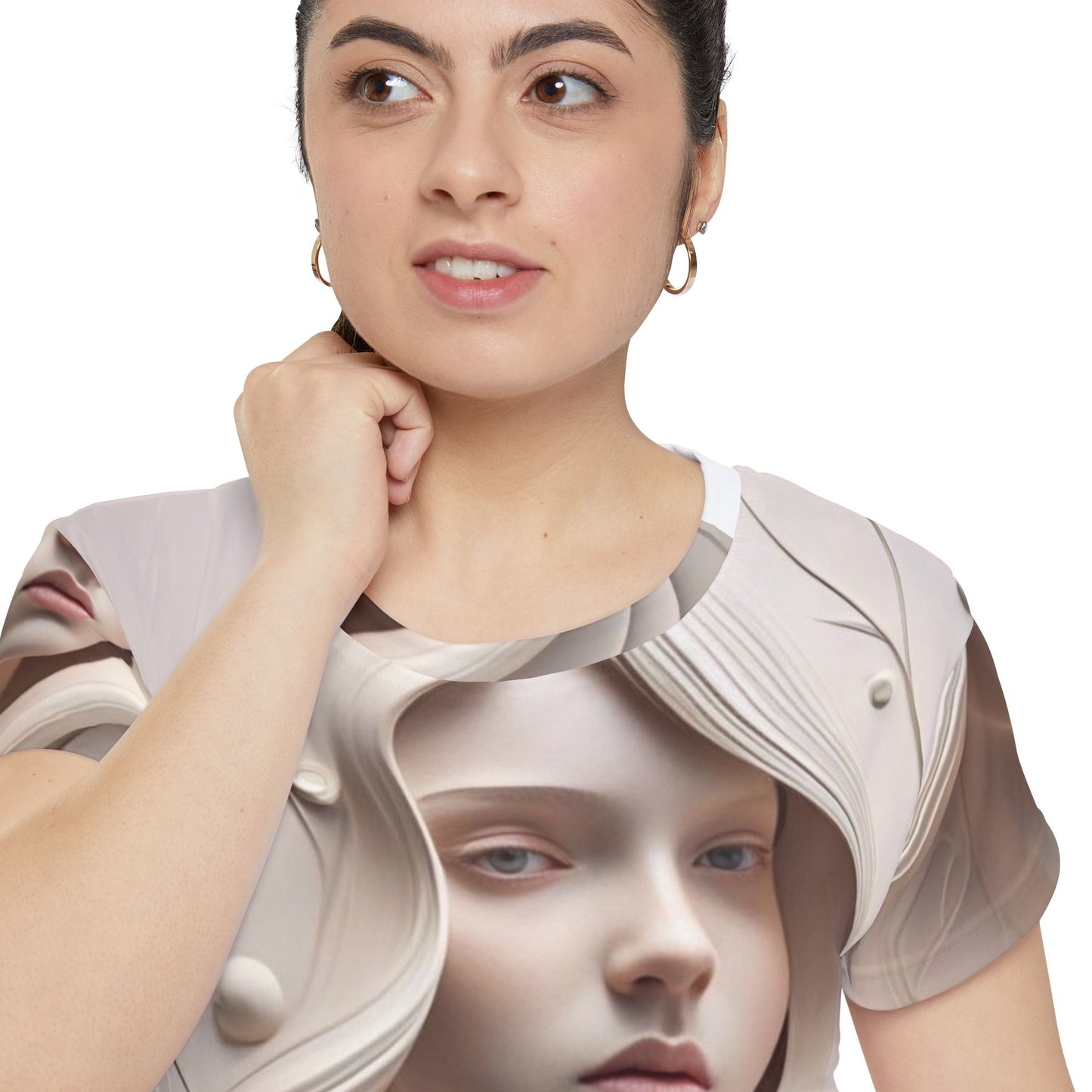 Elegant Abstract Art Women's Short Sleeve Shirt, Feminine Top, Boho Chic Tee, Casual Fashion, Art Inspired Apparel, Unique Gift