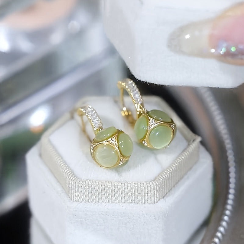 1 Set Of 2 Elegant Women's Ball Pendant Earrings - Allergy-proof Studs, Fashionable Elegant Luxury Design, The Perfect Lady Gift. - M/S TMC India