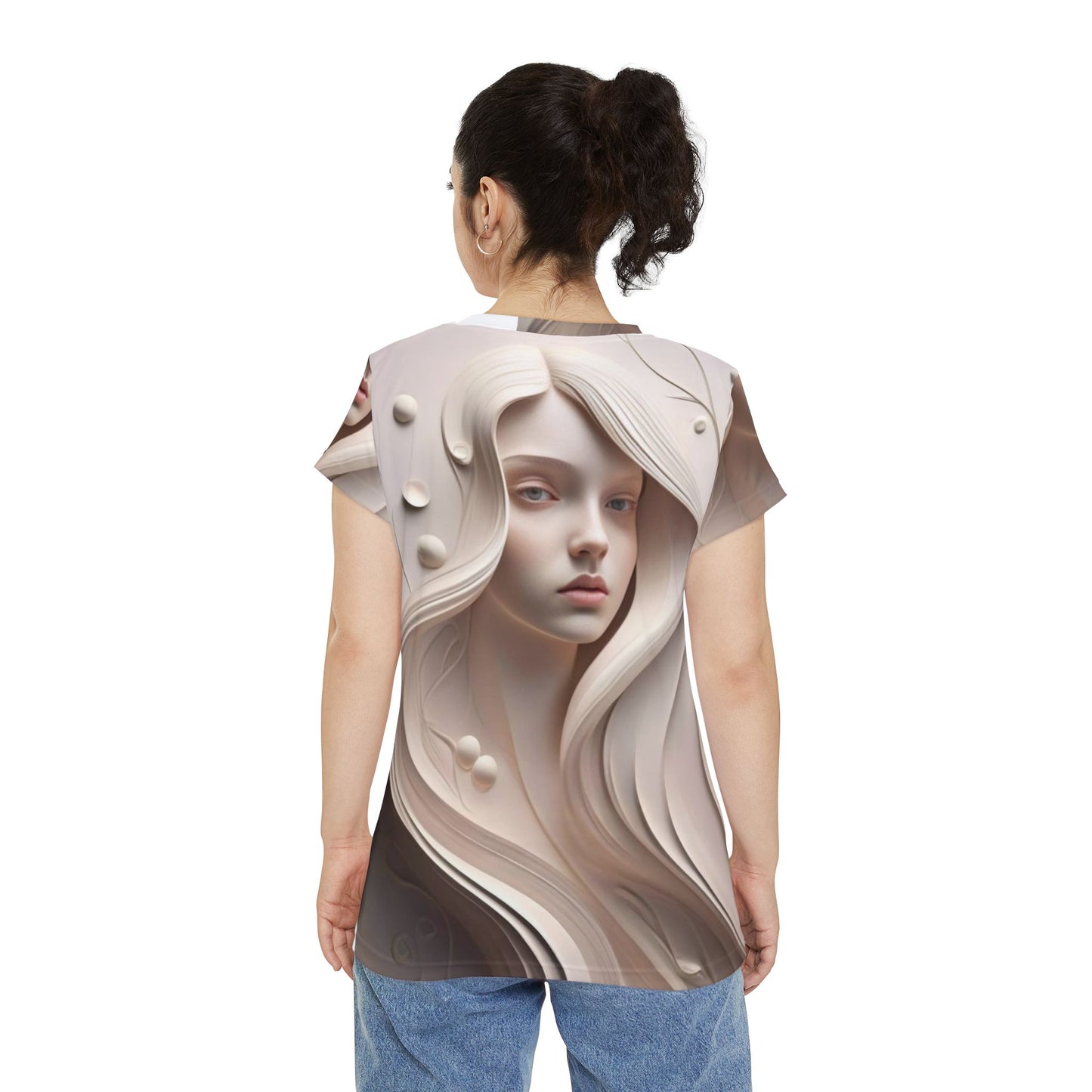 Elegant Abstract Art Women's Short Sleeve Shirt, Feminine Top, Boho Chic Tee, Casual Fashion, Art Inspired Apparel, Unique Gift