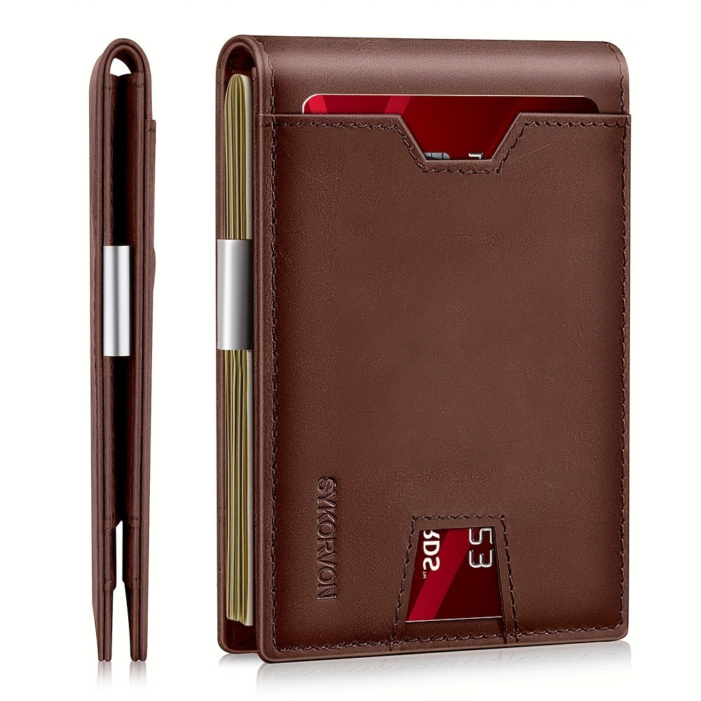 Genuine Leather Bifold Wallet Men, RFID Shielding Wallet Front Pocket Wallet, Suitable For Son And Daughter To Send Daddy's Wallet - M/S TMC India