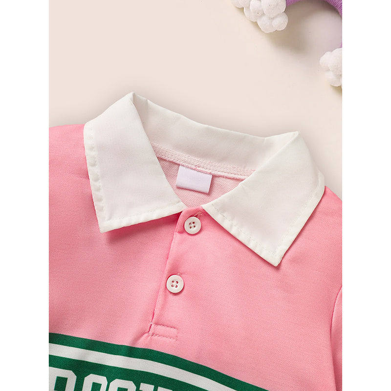 Toddler Girls 2 Piece Outfit Colorblock Letter Graphic Print Sweatshirt And Pleated Skirt Set CJ