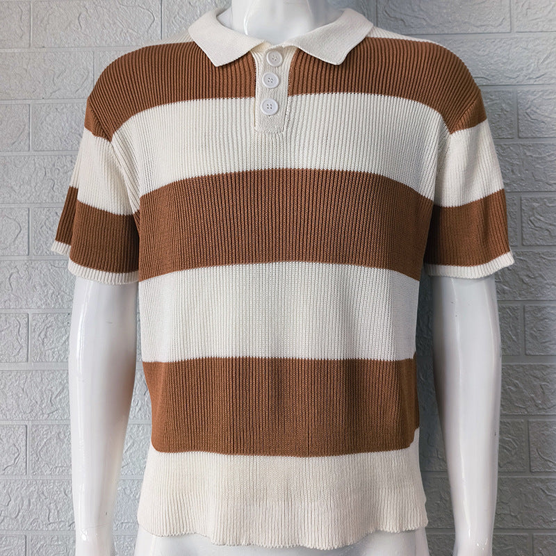 Mens Clothing Summer Fashion Lapel Sweater Short Sleeve Men Clothing Men Wears - M/S TMC India