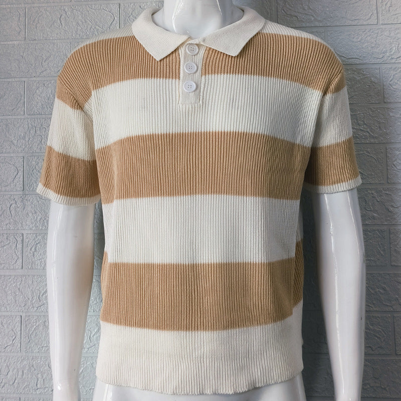 Mens Clothing Summer Fashion Lapel Sweater Short Sleeve Men Clothing Men Wears CJ