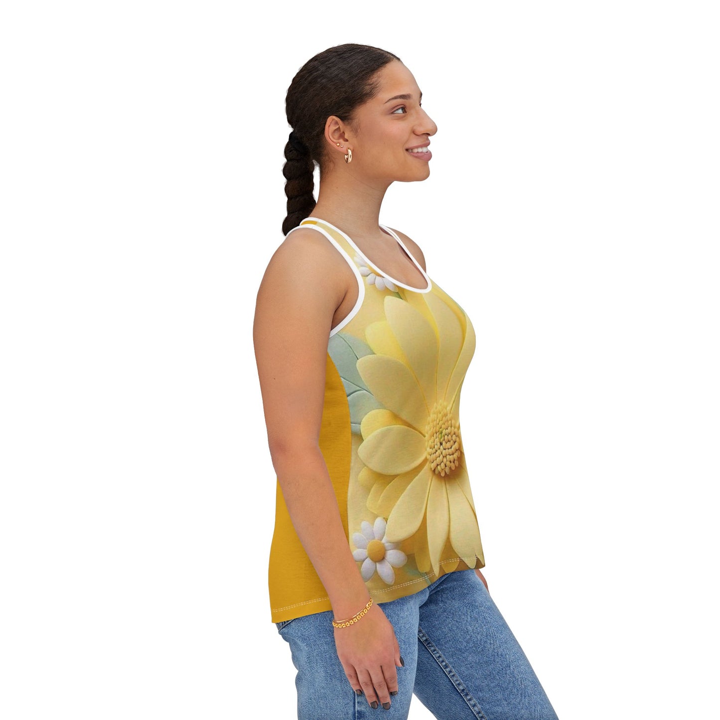 Bright Floral Women's Tank Top, Summer Apparel, Boho Style, Fitness Top, Casual Wear, Spring Fashion, Gift for Her - M/S TMC India