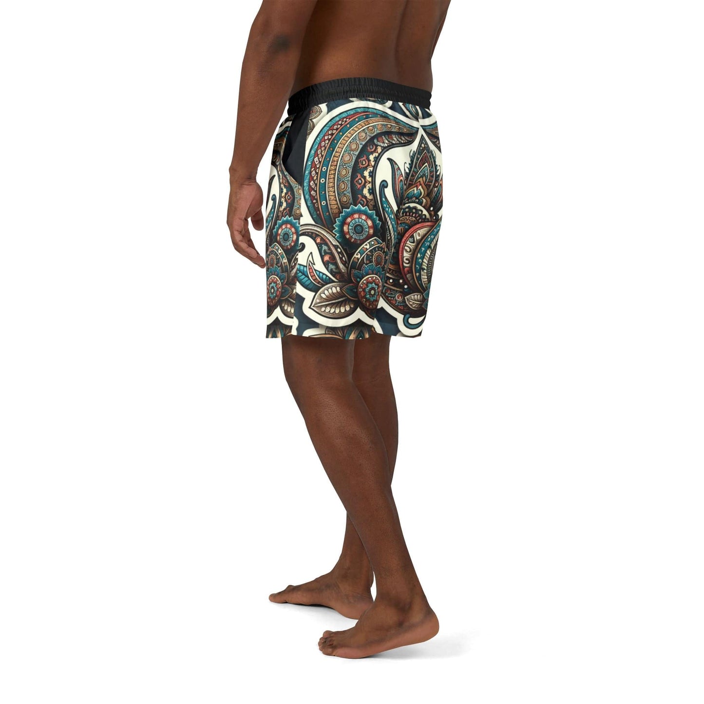Boho Chic Unisex Swim Shorts, Vibrant Beachwear, Summer Vacation Essentials, Pool Party Attire, Travel-Friendly Swimwear - M/S TMC India