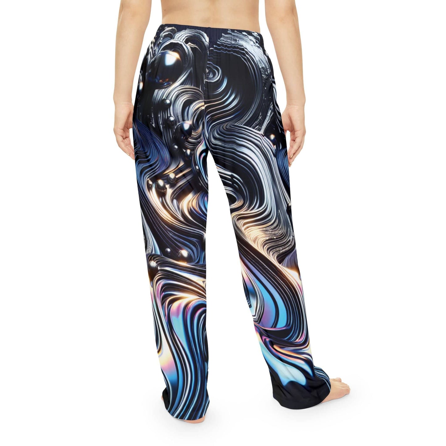 Abstract Swirl Women's Pajama Pants, Cozy Loungewear, Sleep Pants, Gift for Her, Stylish Homewear, Relaxed Fit Bottoms - M/S TMC India