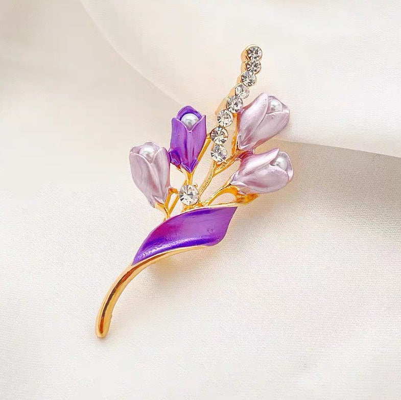 Gorgeous Tulip Flower Brooch, Rustic Style, Small Bouquet, Exquisite Brooch, High-end Feel, Anti Glare Collar Pin Brooch, Clothing Accessories - M/S TMC India