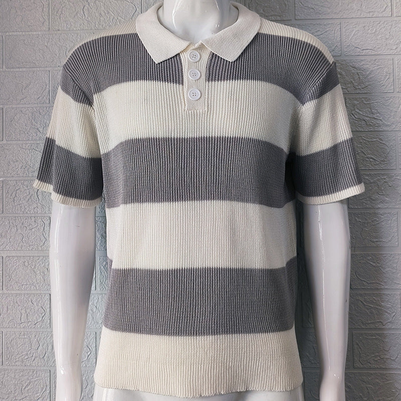 Mens Clothing Summer Fashion Lapel Sweater Short Sleeve Men Clothing Men Wears - M/S TMC India