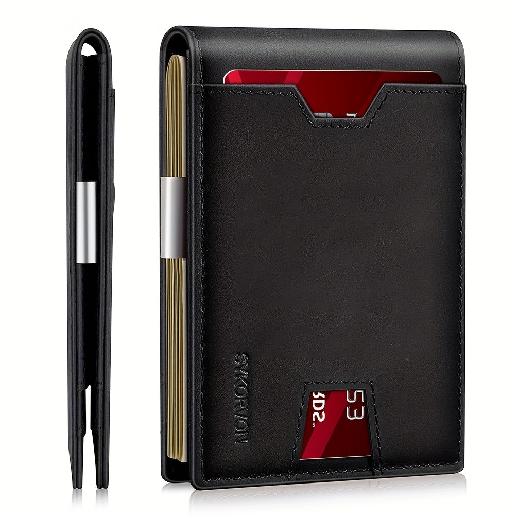 Genuine Leather Bifold Wallet Men, RFID Shielding Wallet Front Pocket Wallet, Suitable For Son And Daughter To Send Daddy's Wallet - M/S TMC India