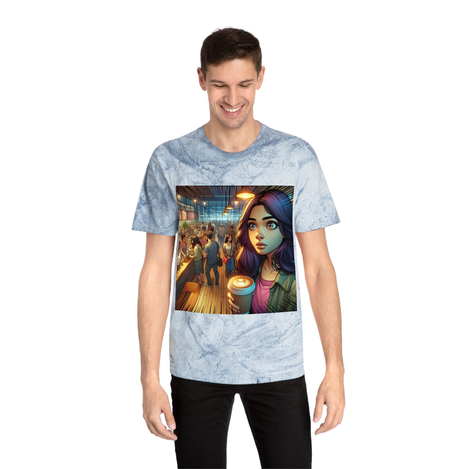 Color Blast T-Shirt - Artistic Coffee Shop Design, Coffee Lovers Gift Printify