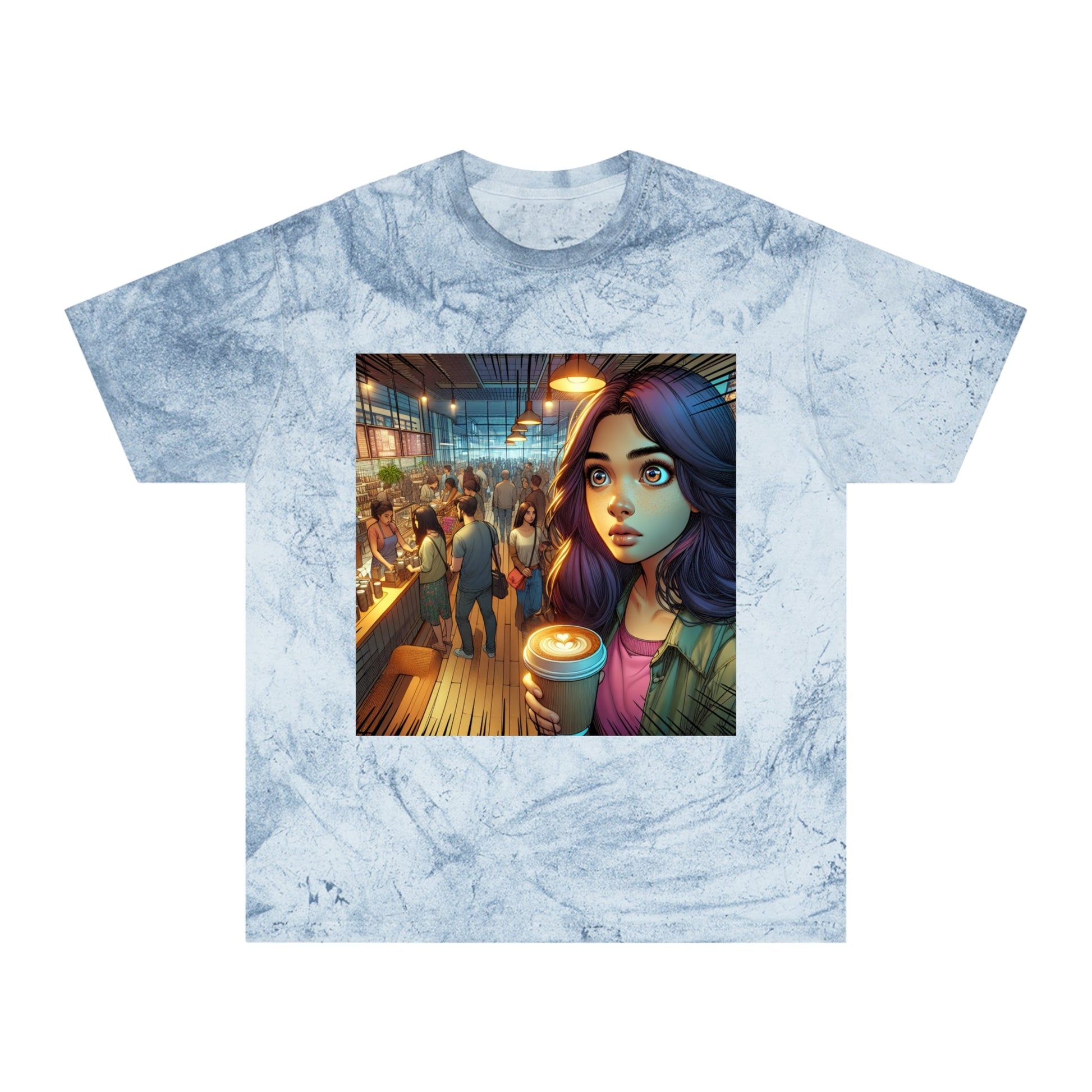 Color Blast T-Shirt - Artistic Coffee Shop Design, Coffee Lovers Gift Printify