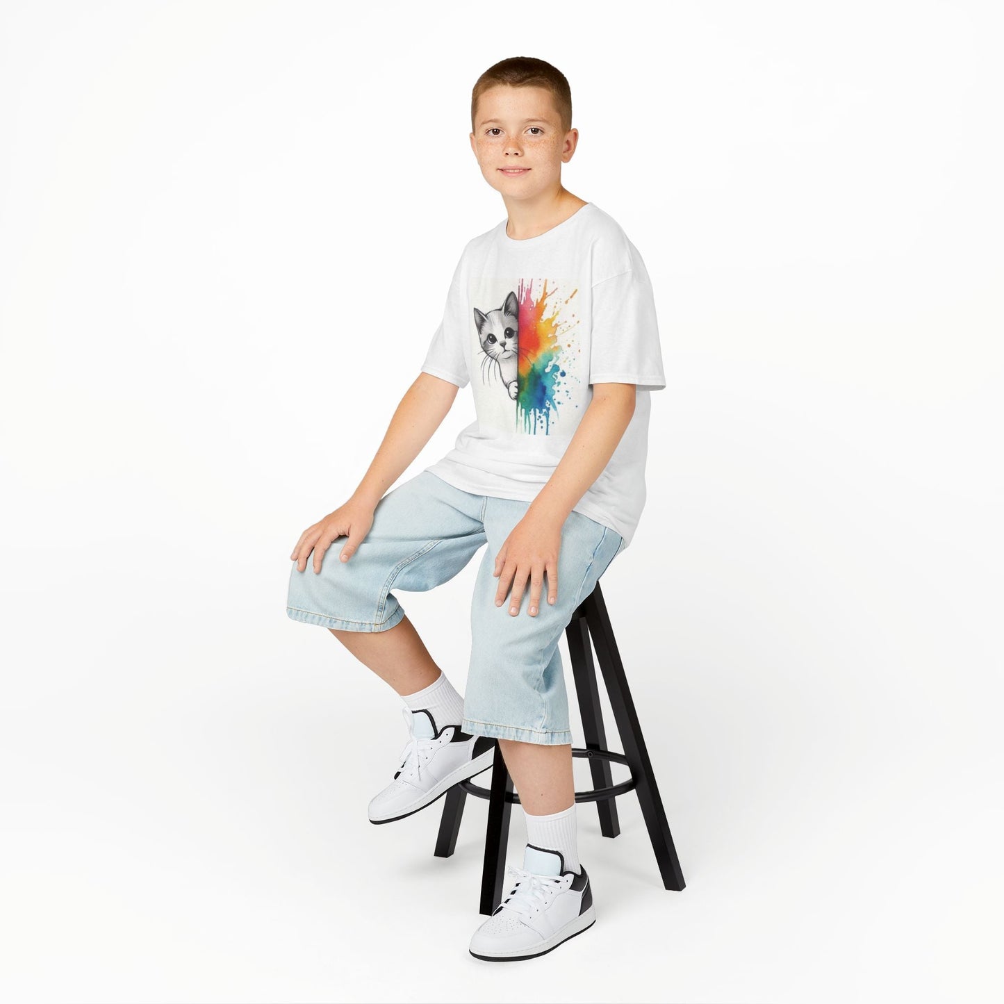 Colorful Cat Kids Tee – Cute Fun Graphic Top for Summer Printify