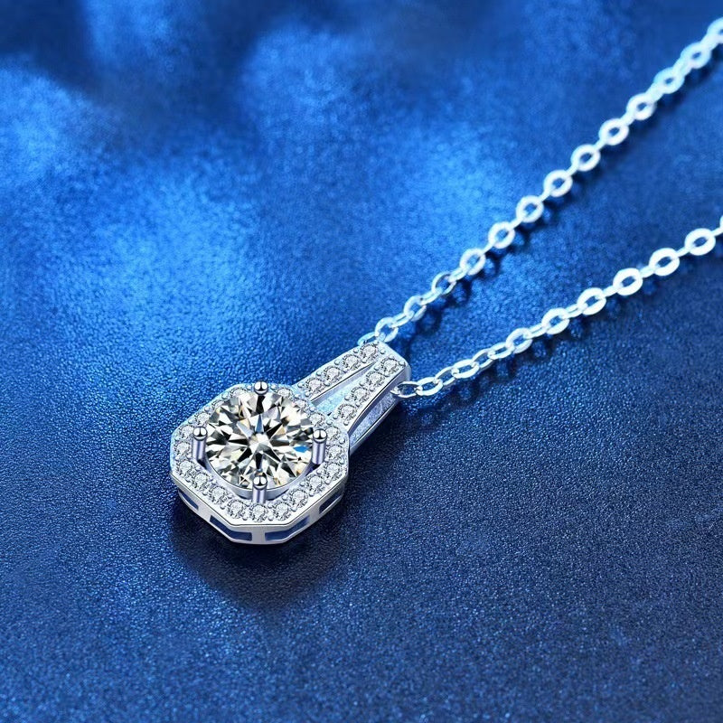 Moissanite S925 Sterling Silver Necklace For Women All-match Niche High Sense - M/S TMC India