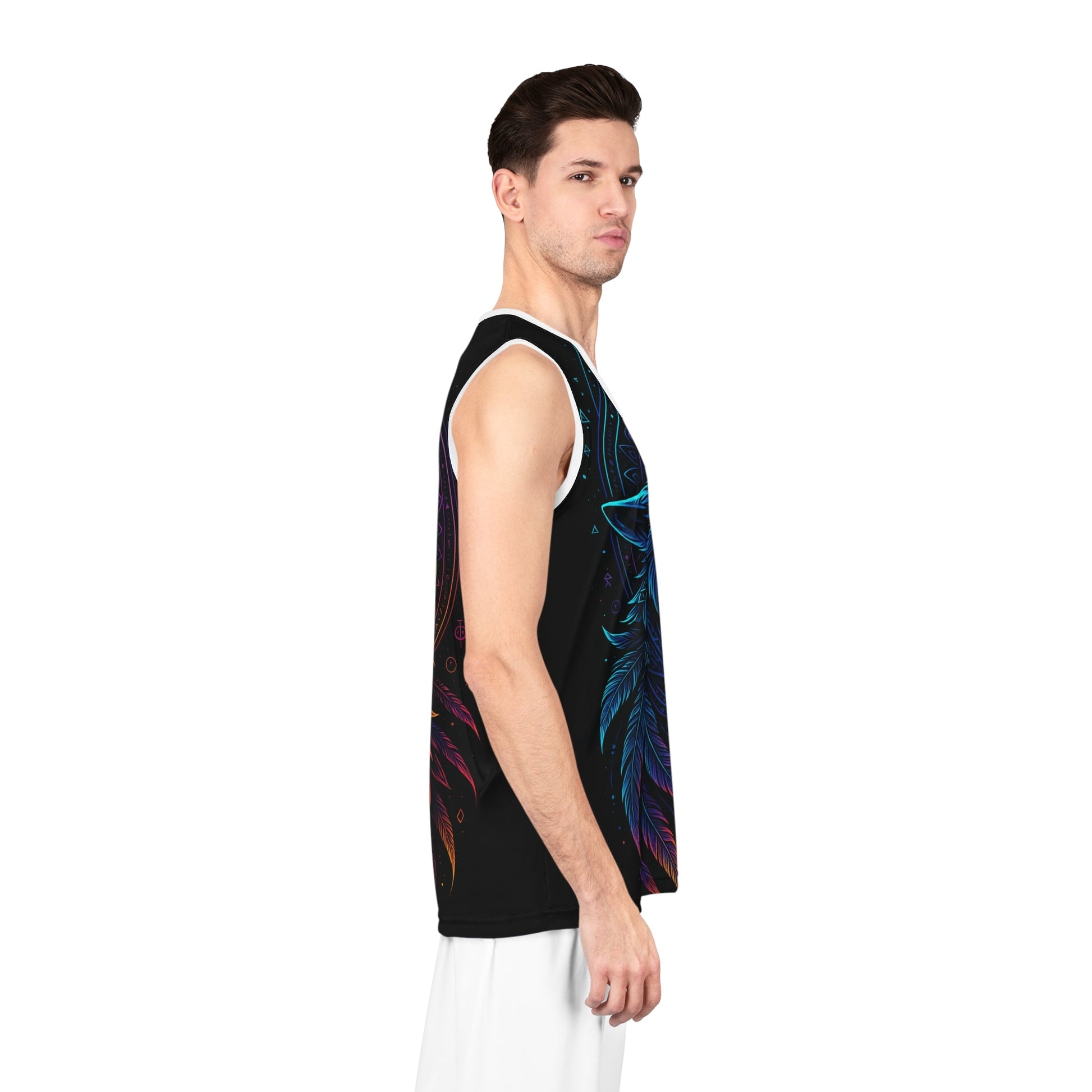 Wolf Howling Basketball Jersey, AOP Sportswear, Unique Athletic Wear, Gift for Wolves Lovers, Cool Hoodie Alternative Printify