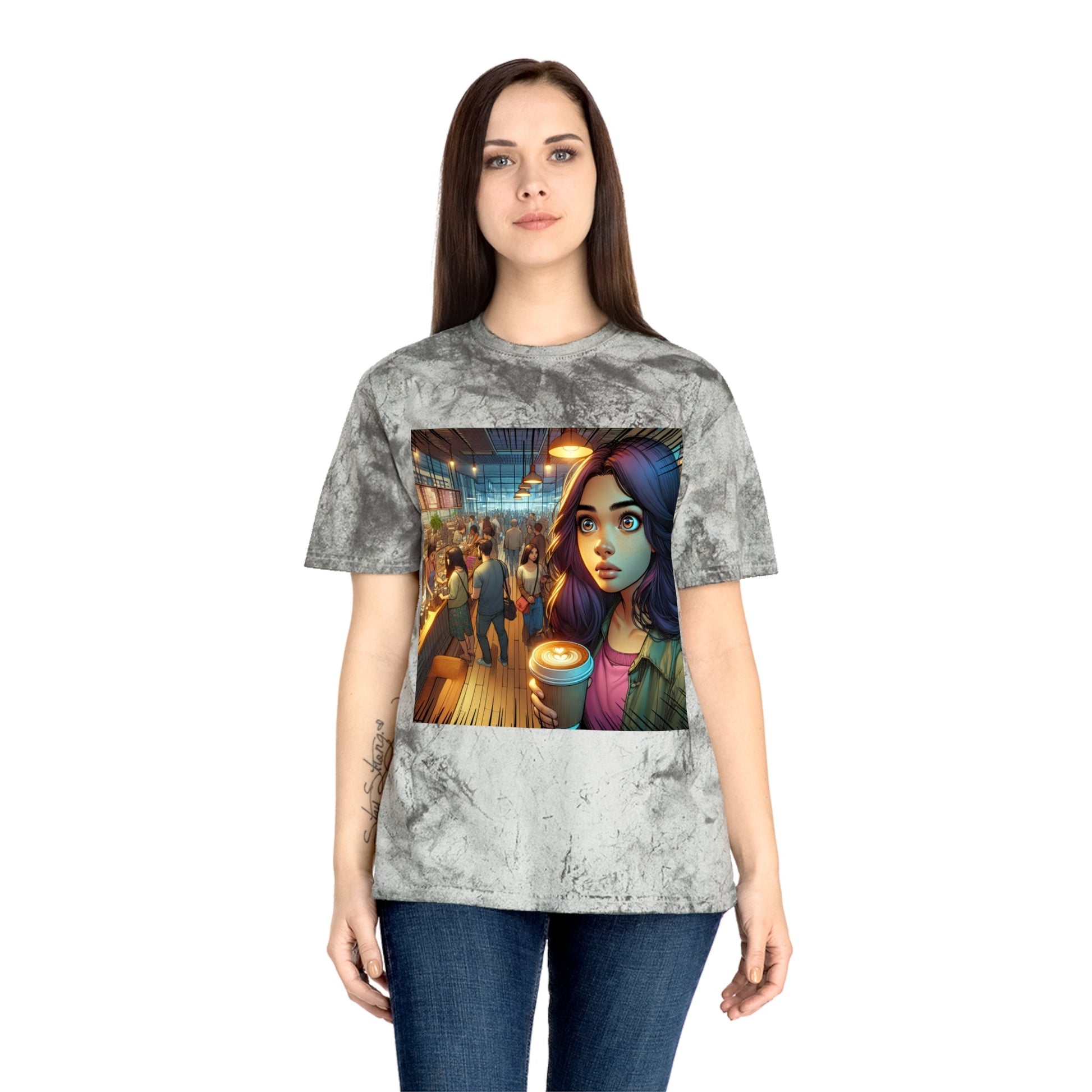 Color Blast T-Shirt - Artistic Coffee Shop Design, Coffee Lovers Gift Printify