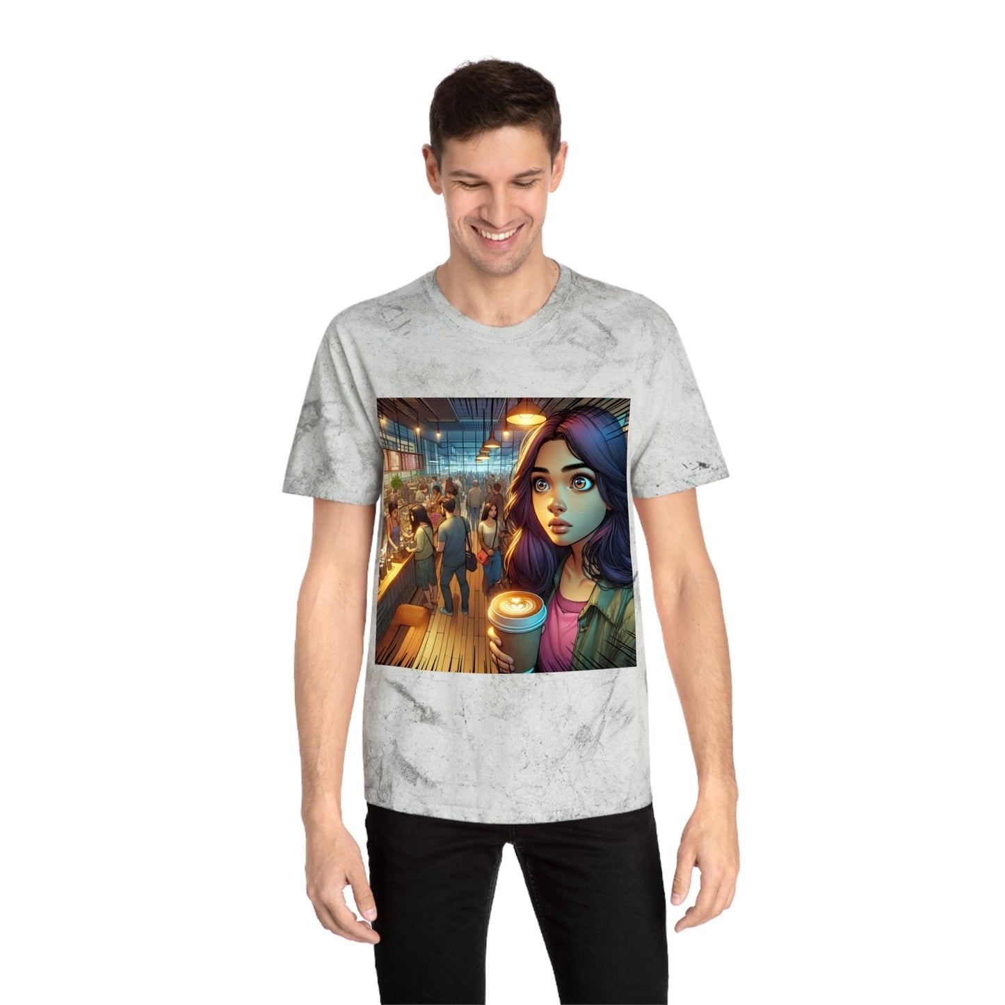 Color Blast T-Shirt - Artistic Coffee Shop Design, Coffee Lovers Gift Printify