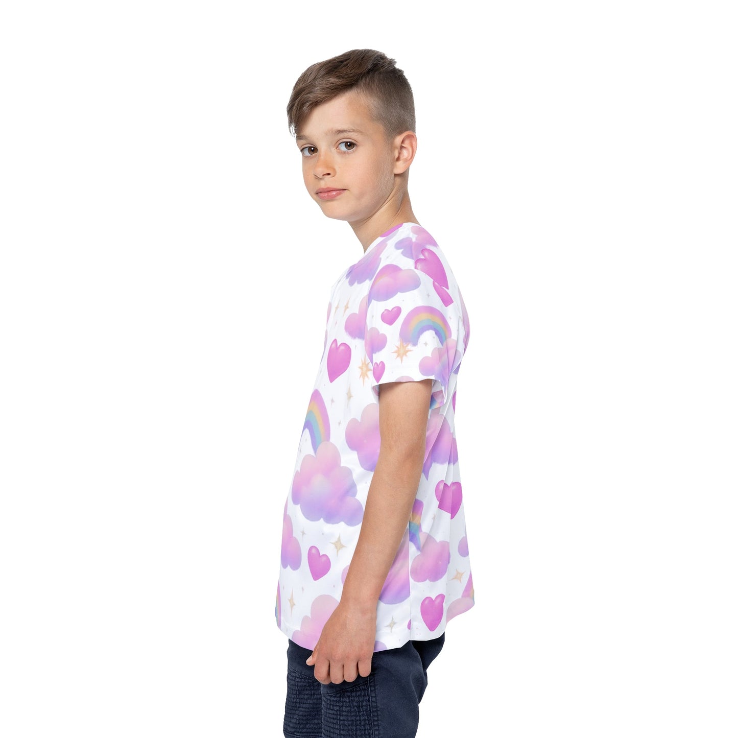 Rainbow Dreams Kids Sports Jersey, Cute T-Shirt for Playtime, Birthday Gift, Festival Wear, Colorful Sportswear Printify