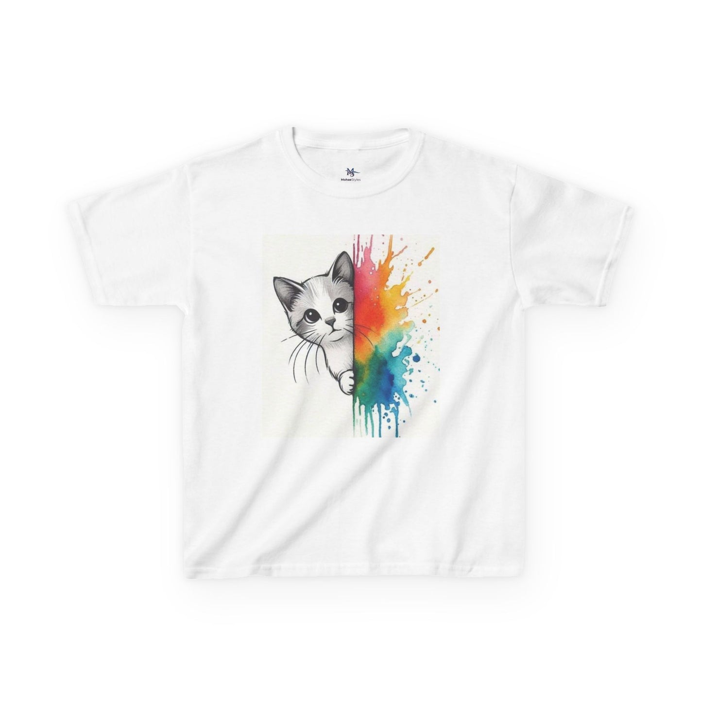Colorful Cat Kids Tee – Cute Fun Graphic Top for Summer - M/S TMC India
