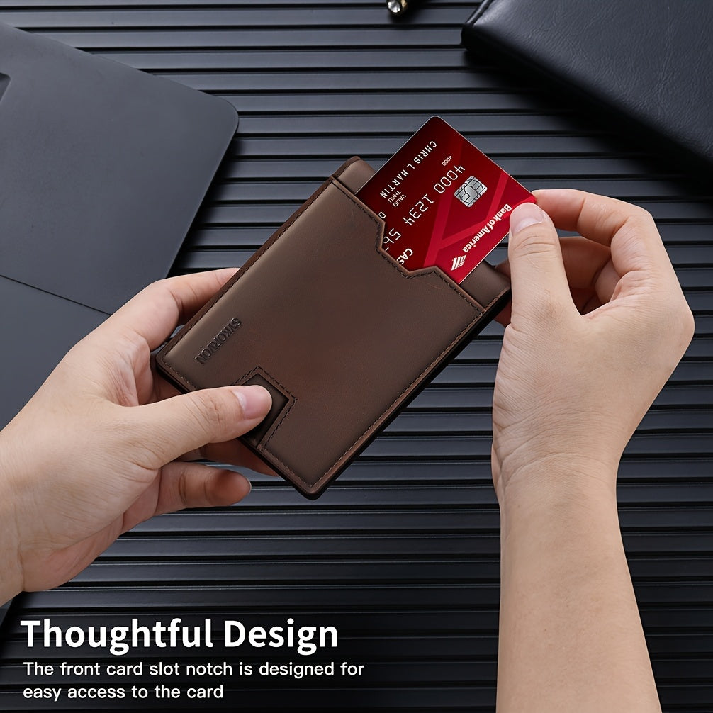 Genuine Leather Bifold Wallet Men, RFID Shielding Wallet Front Pocket Wallet, Suitable For Son And Daughter To Send Daddy's Wallet - M/S TMC India