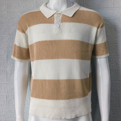 Mens Clothing Summer Fashion Lapel Sweater Short Sleeve Men Clothing Men Wears CJ