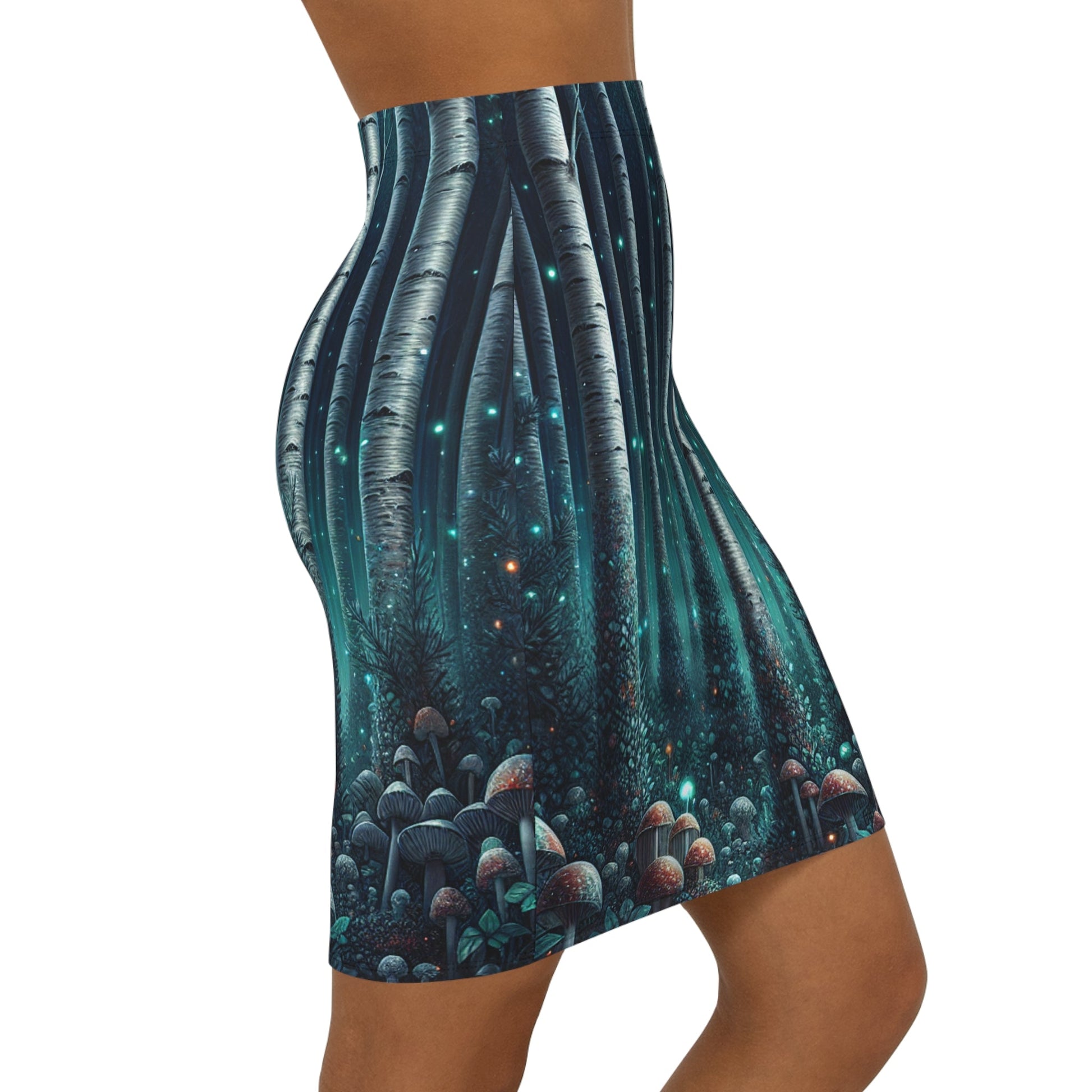 Women’s Forest Fantasy Pencil Skirt, Nature-Inspired Fashion, Trendy Pencil Skirt, Autumn Style, Eco-Friendly Clothing Printify