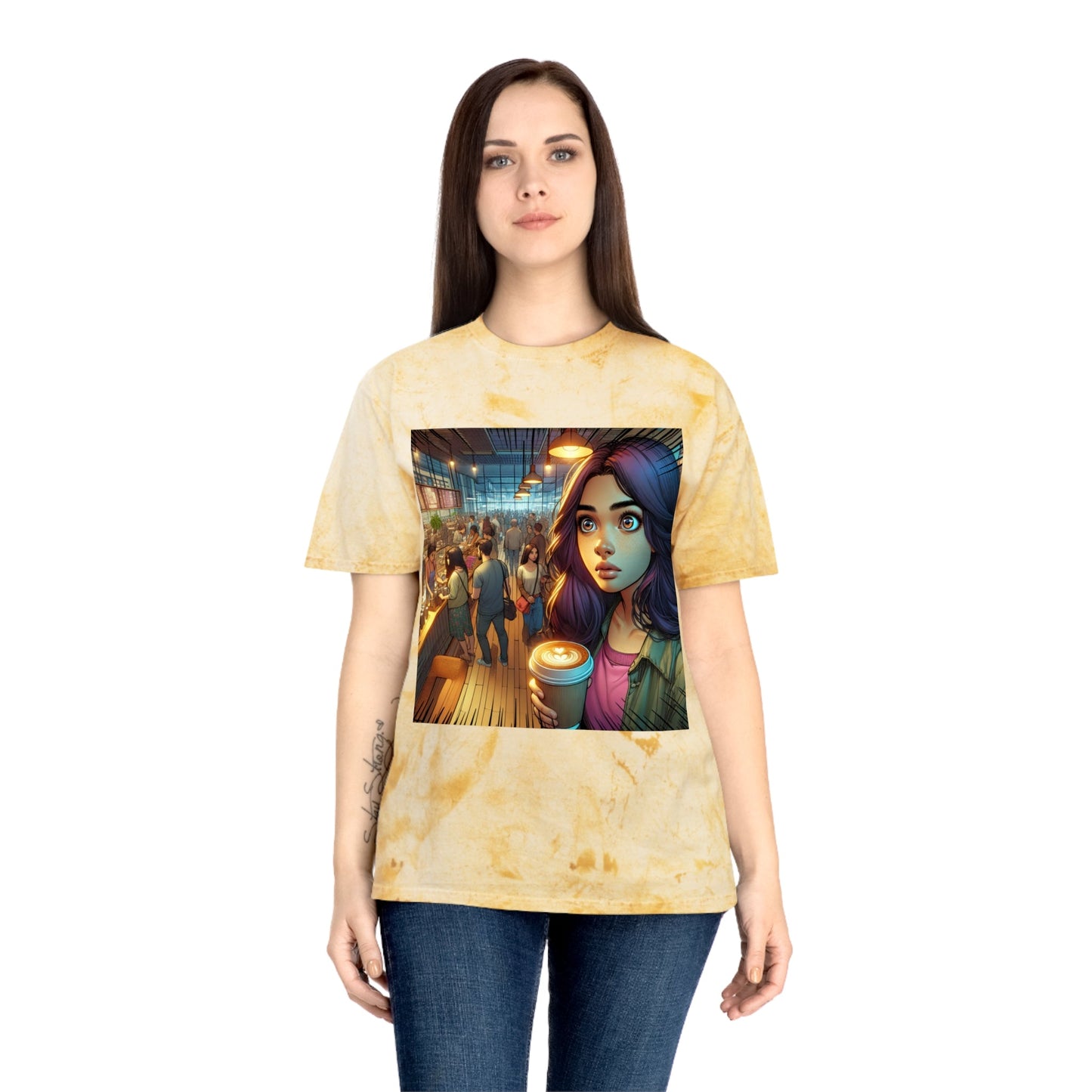 Color Blast T-Shirt - Artistic Coffee Shop Design, Coffee Lovers Gift Printify