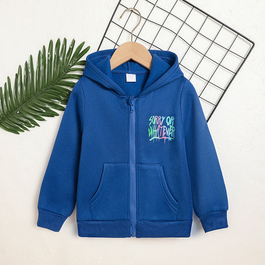 Toddler Girl Zip Up Hoodie Jacket Sorry Or Whatever Letter Print Long Sleeve Sweatshirt Kids Hooded Jacket CJ