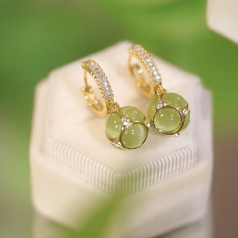 1 Set Of 2 Elegant Women's Ball Pendant Earrings - Allergy-proof Studs, Fashionable Elegant Luxury Design, The Perfect Lady Gift. - M/S TMC India