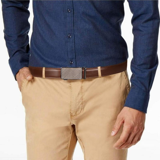 Men's Slider Ratchet Belt, Perfect As A Gift, Pairs Well With Dress Pants, Shirt And Oxford Shoes, Can Be Tailored CJ