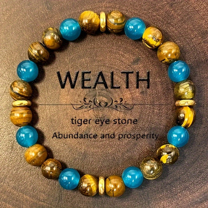 A Wealth-attracting Tiger's Eye Stone Bracelet - The Natural Beads Symbolize Wealth And Bring Abundance And Prosperity. It Is A Crystal Bracelet Jewelry Gift That Brings Peace And Good Luck - M/S TMC India